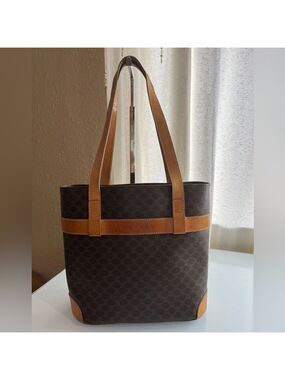 CELINE VINTAGE SMALL MACADAM BUCKET TOTE